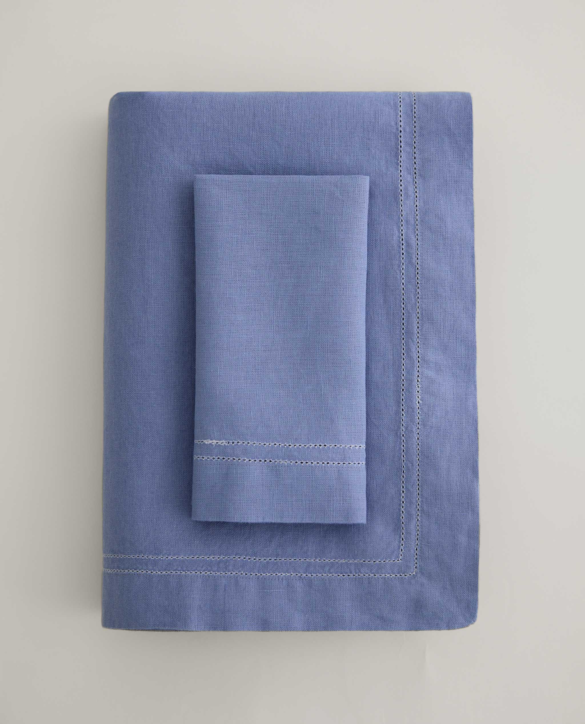 Linen Picotting Napkins (Set of 4) - Denim Blue - Image 4