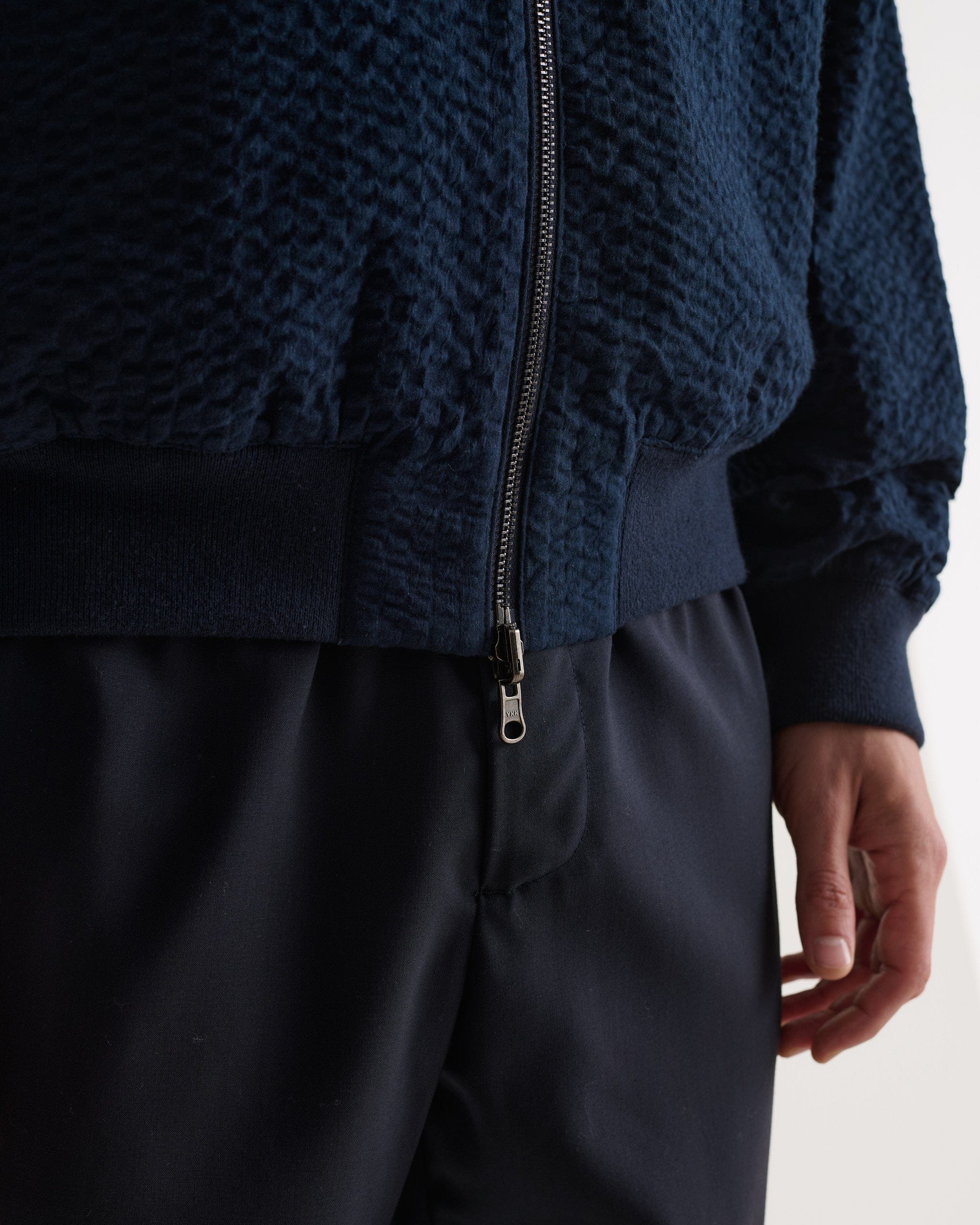 Men's Cotton Seersucker Jacket - Indigo - Image 6