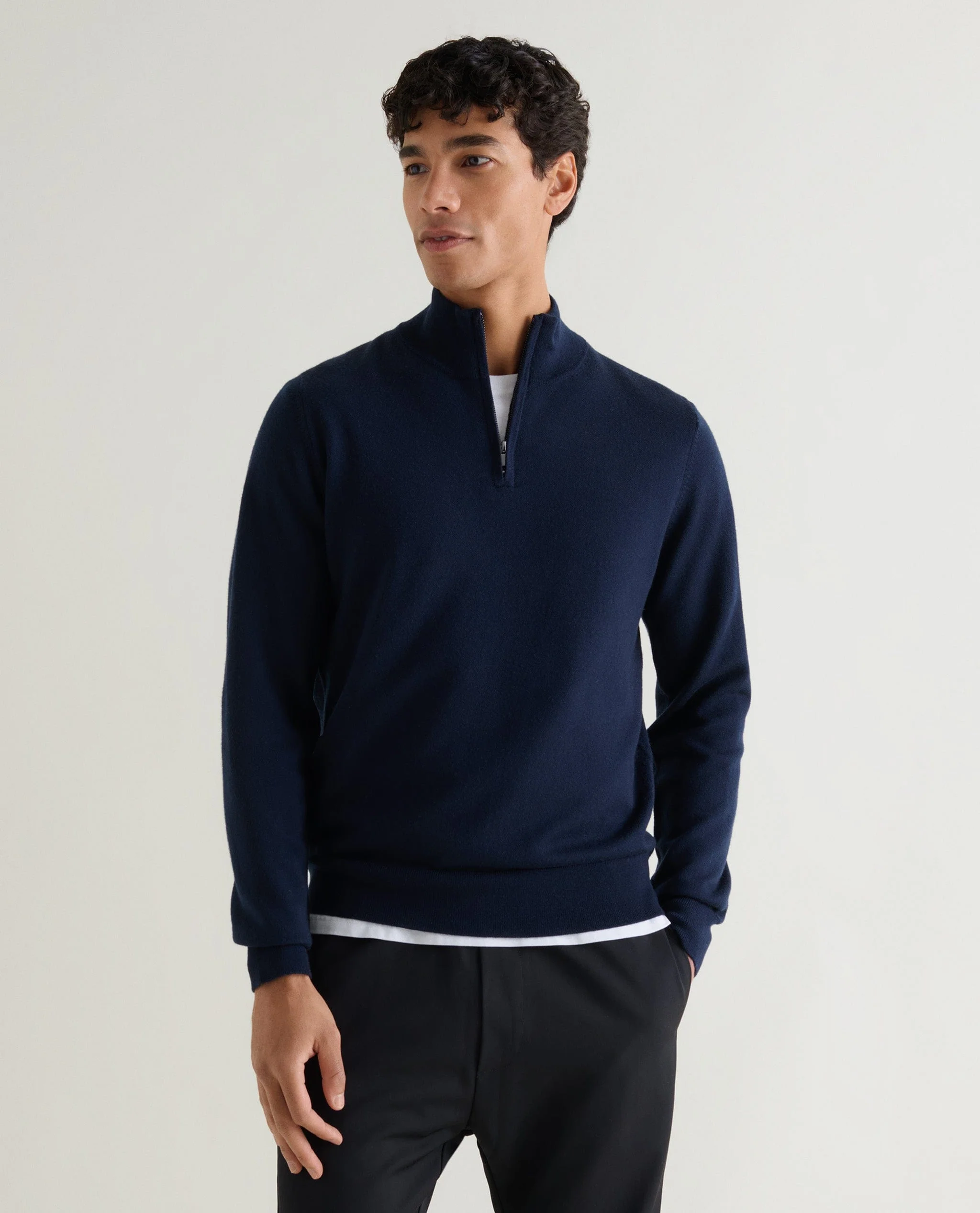 Men's Fine Merino 1/4 Zip Jumper - Image 11