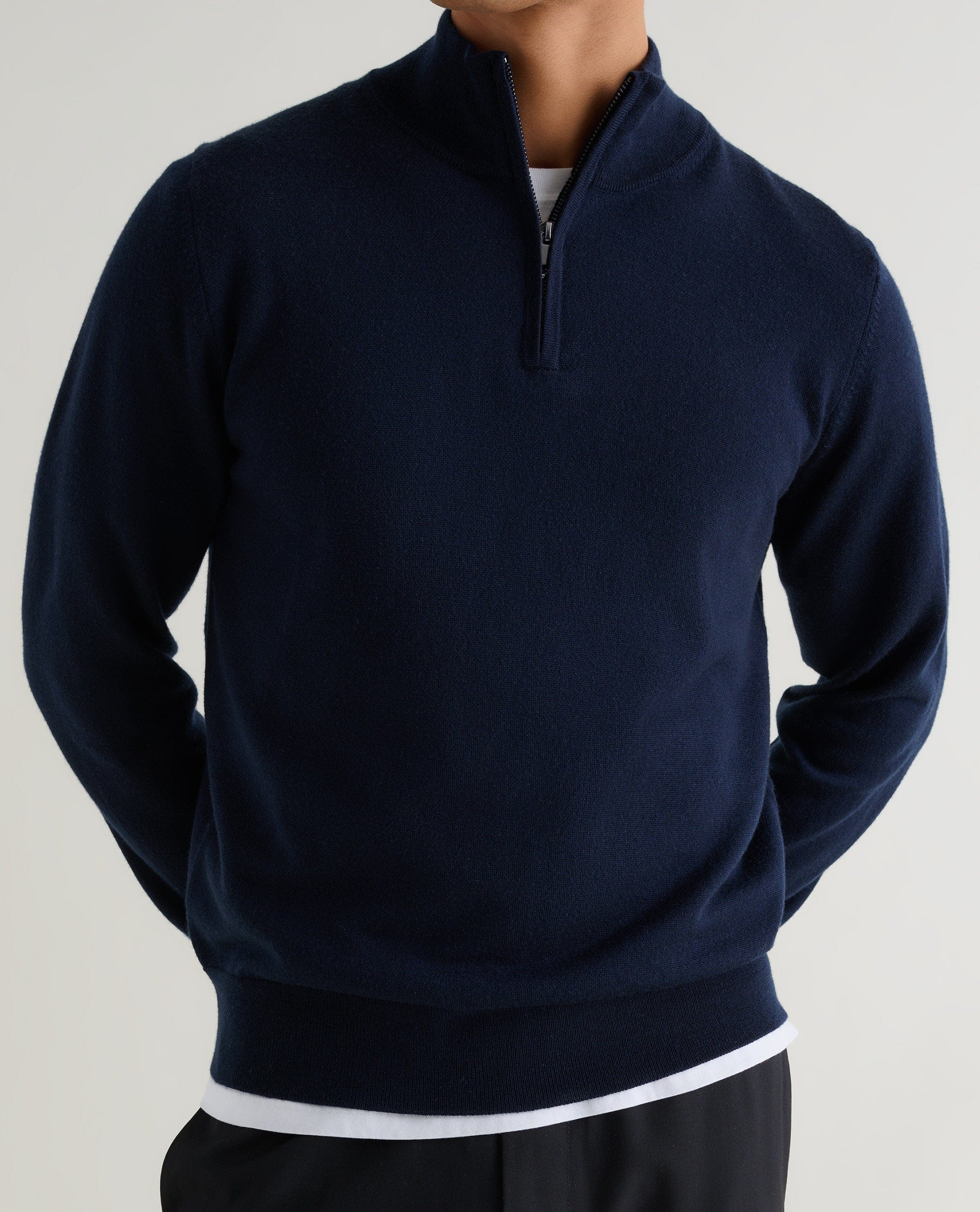 Men's Fine Merino 1/4 Zip Jumper - Image 13