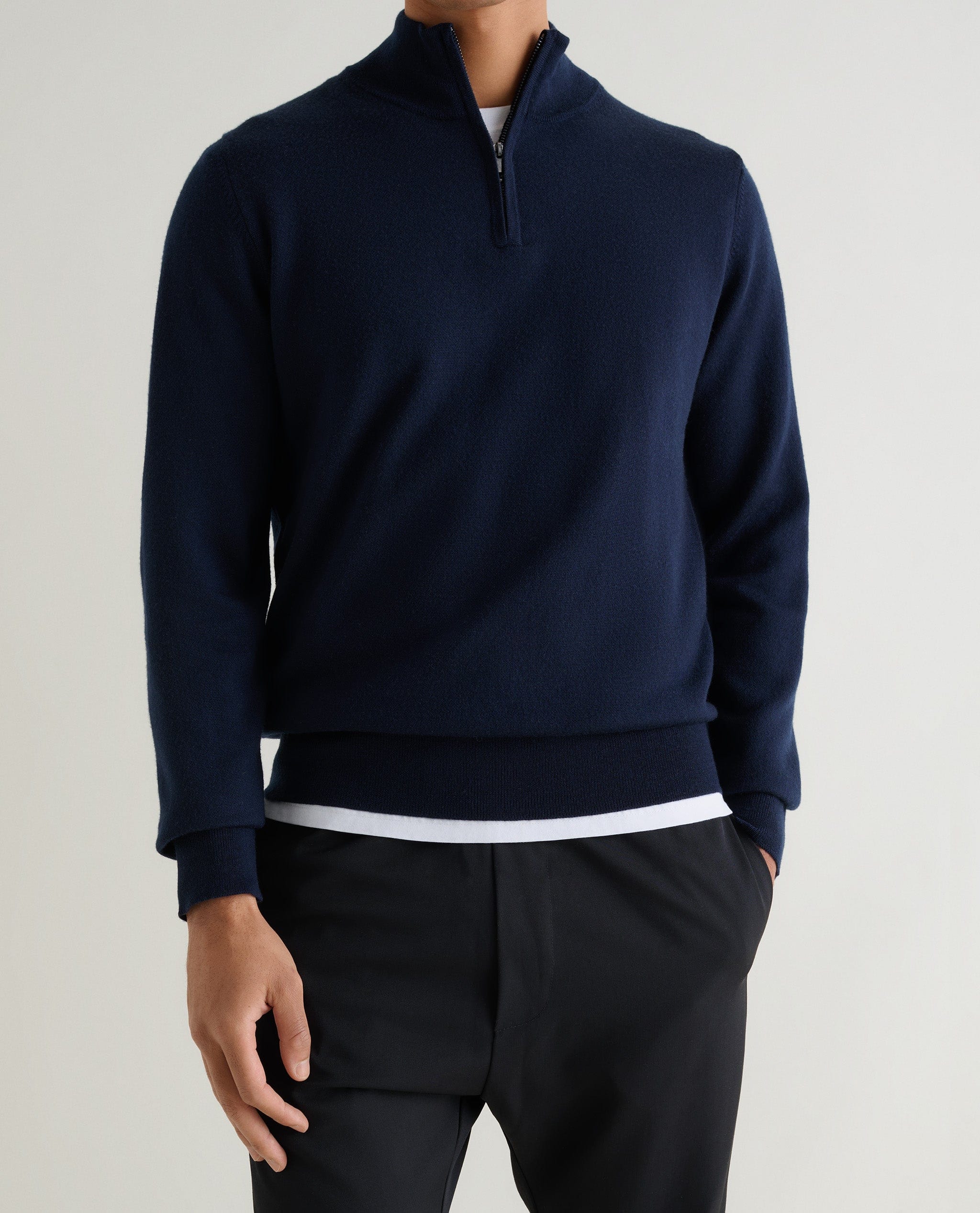 Men's Fine Merino 1/4 Zip Jumper - Image 15