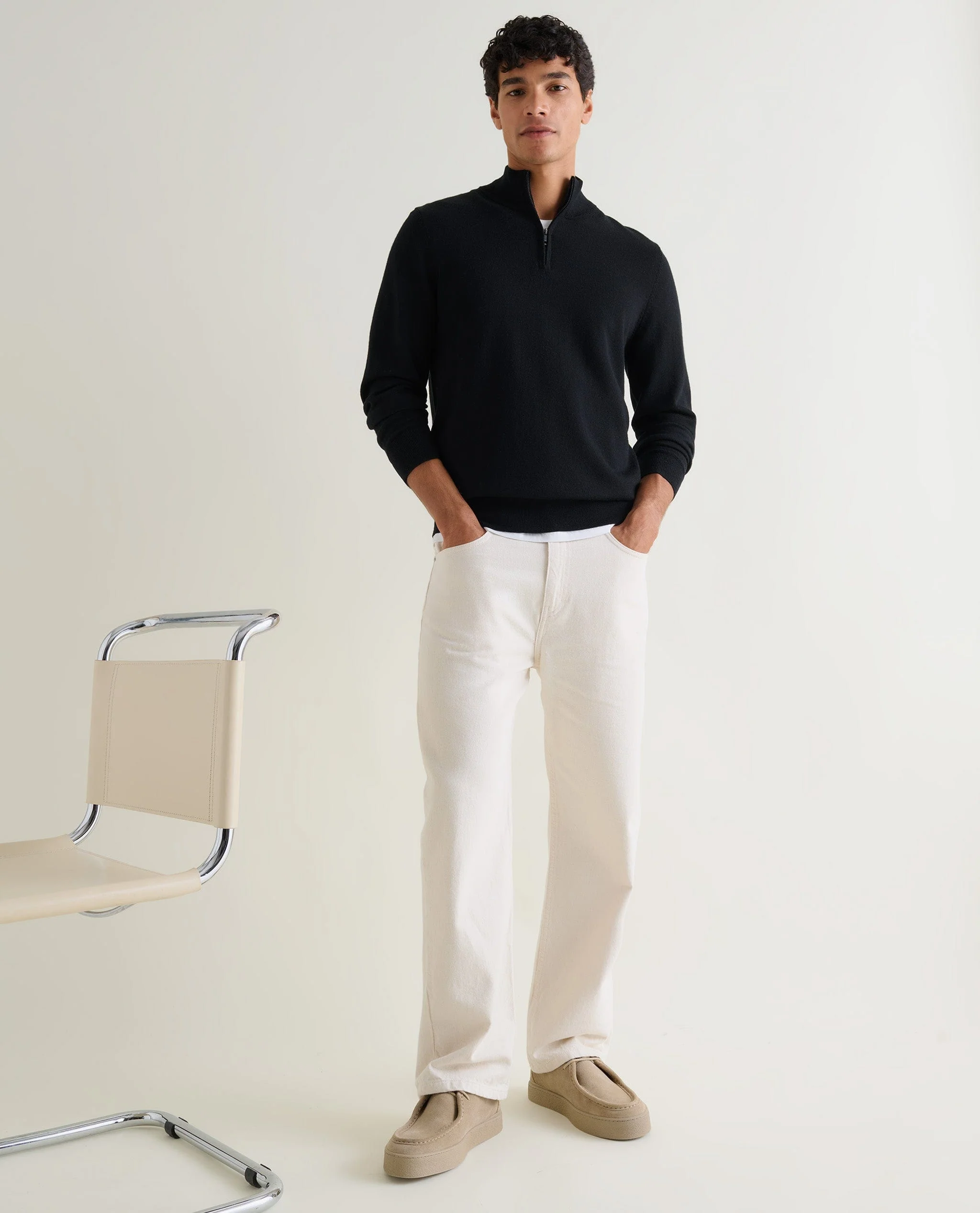 Men's Fine Merino 1/4 Zip Jumper - Image 20