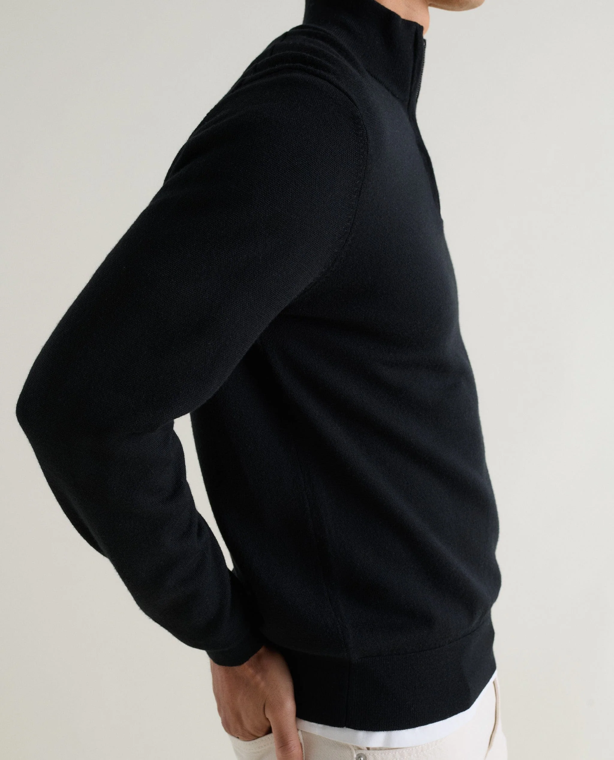 Men's Fine Merino 1/4 Zip Jumper - Image 22