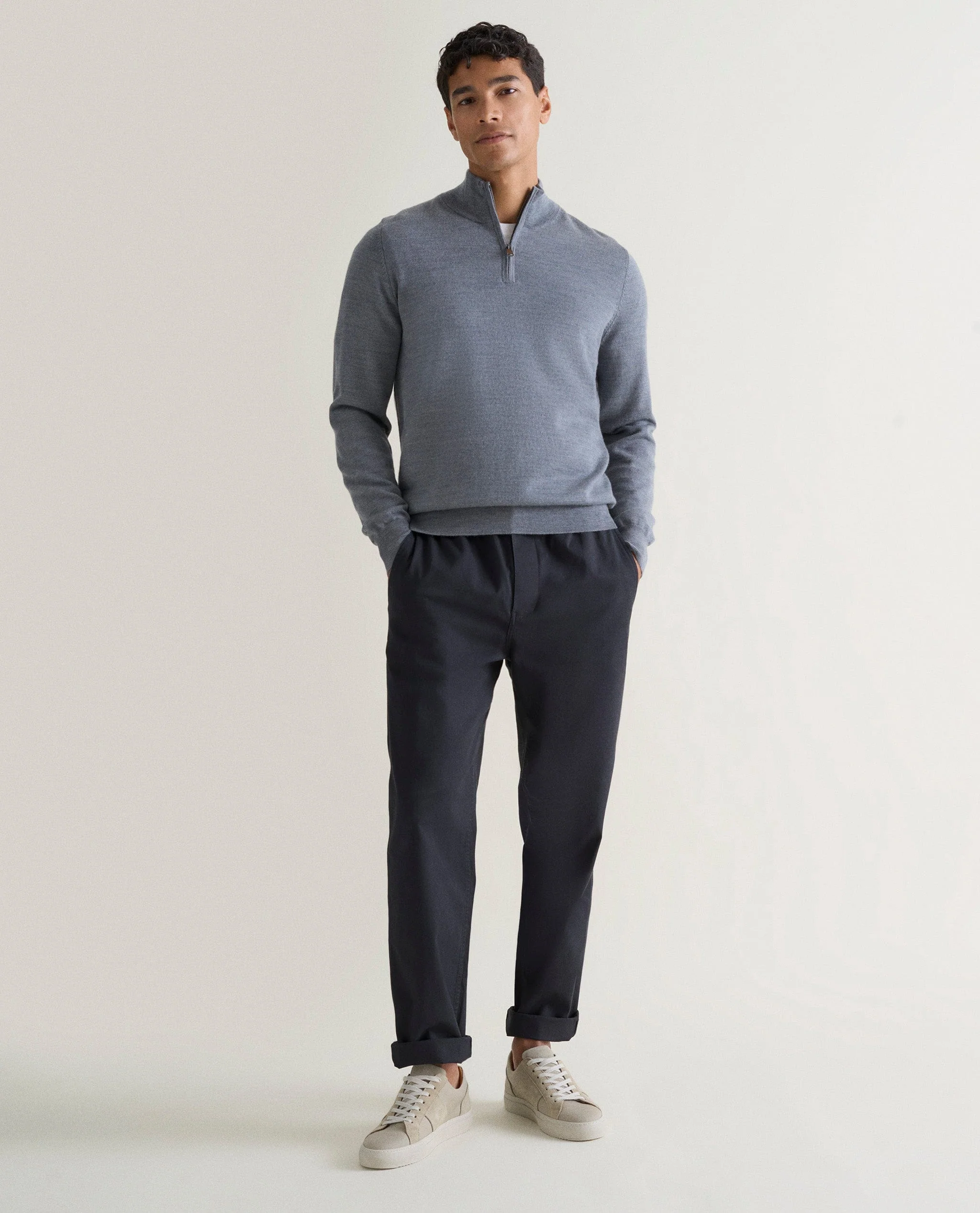 Men's Fine Merino 1/4 Zip Jumper - Image 3