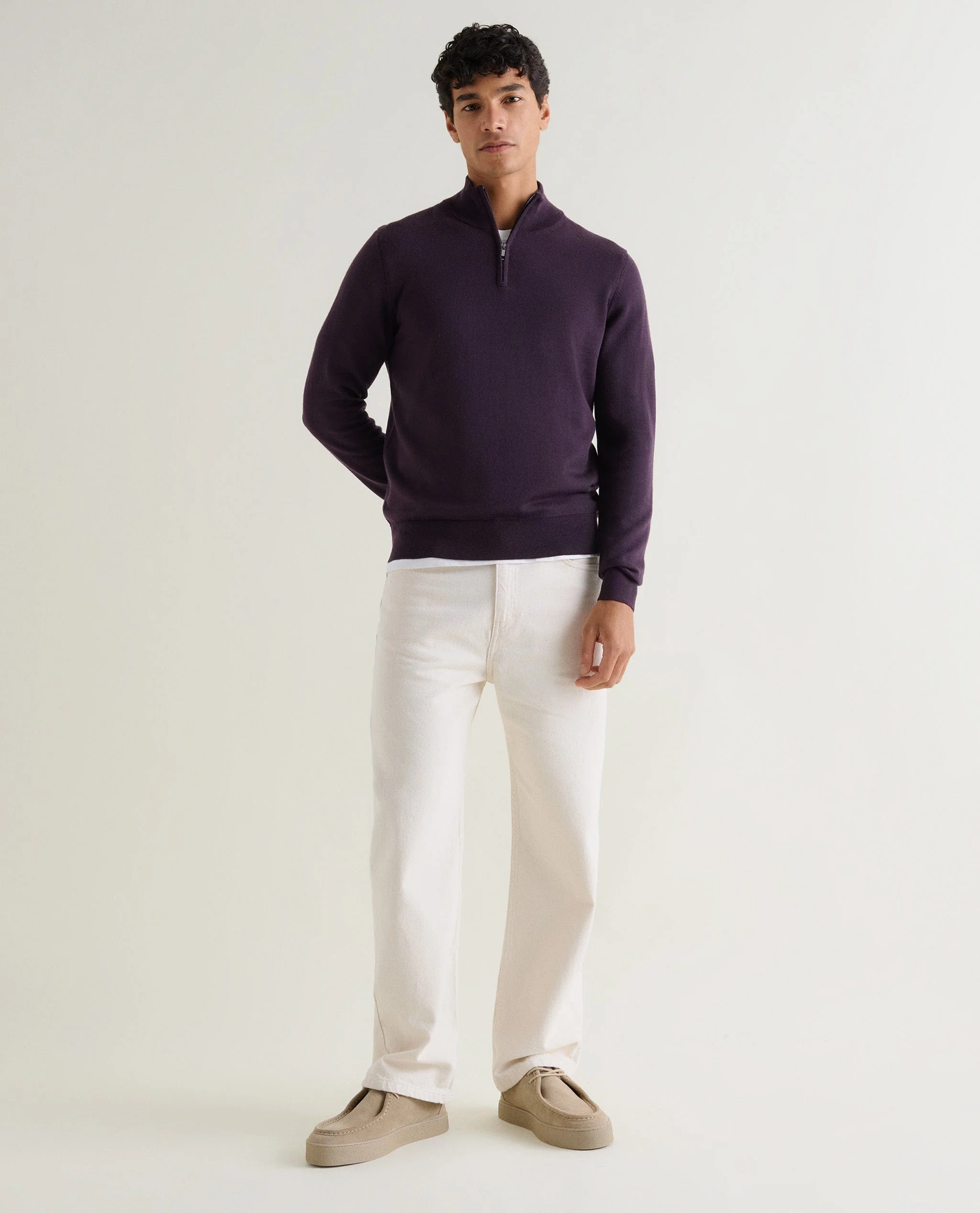 Men's Fine Merino 1/4 Zip Jumper - Image 6