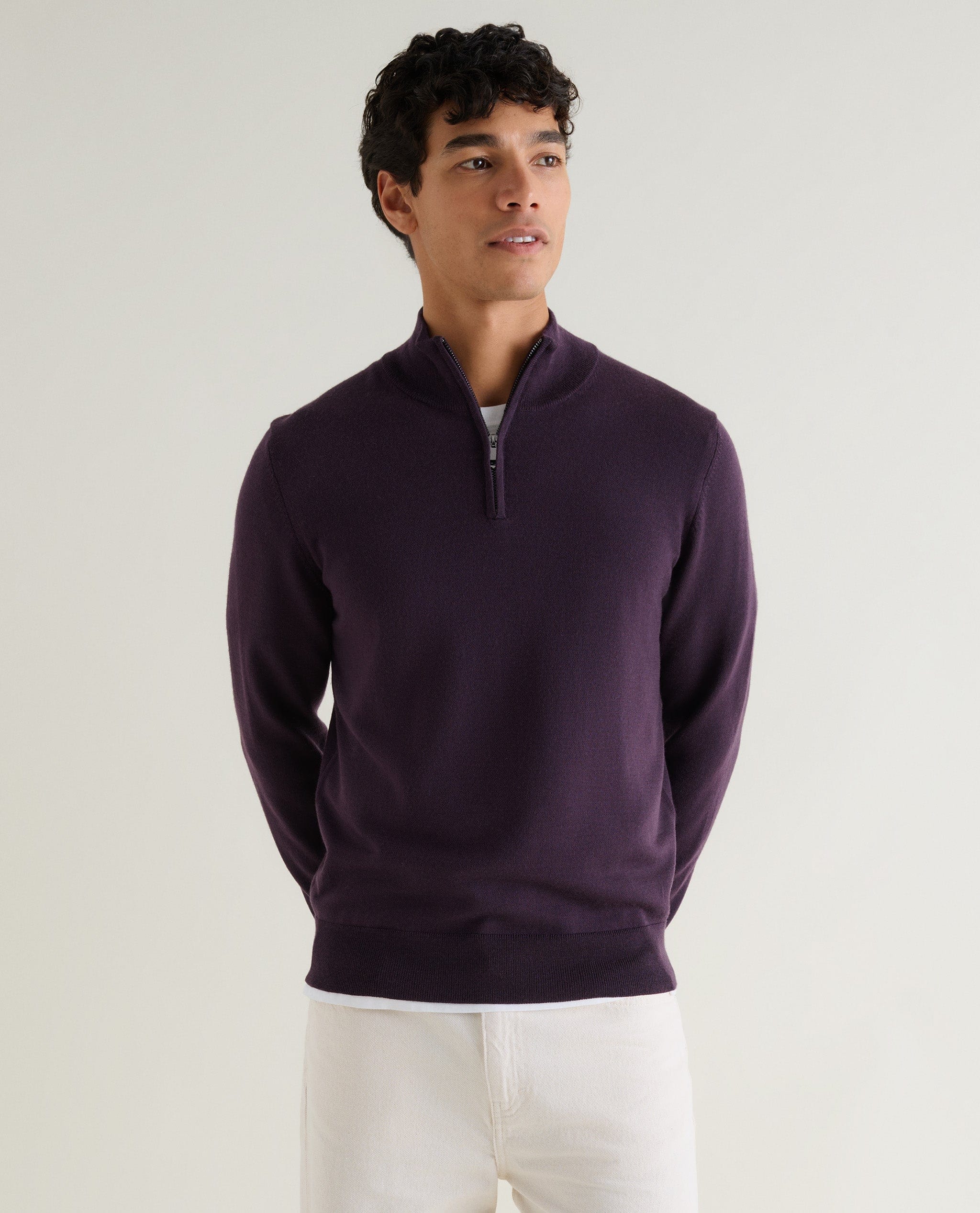 Men's Fine Merino 1/4 Zip Jumper - Image 7
