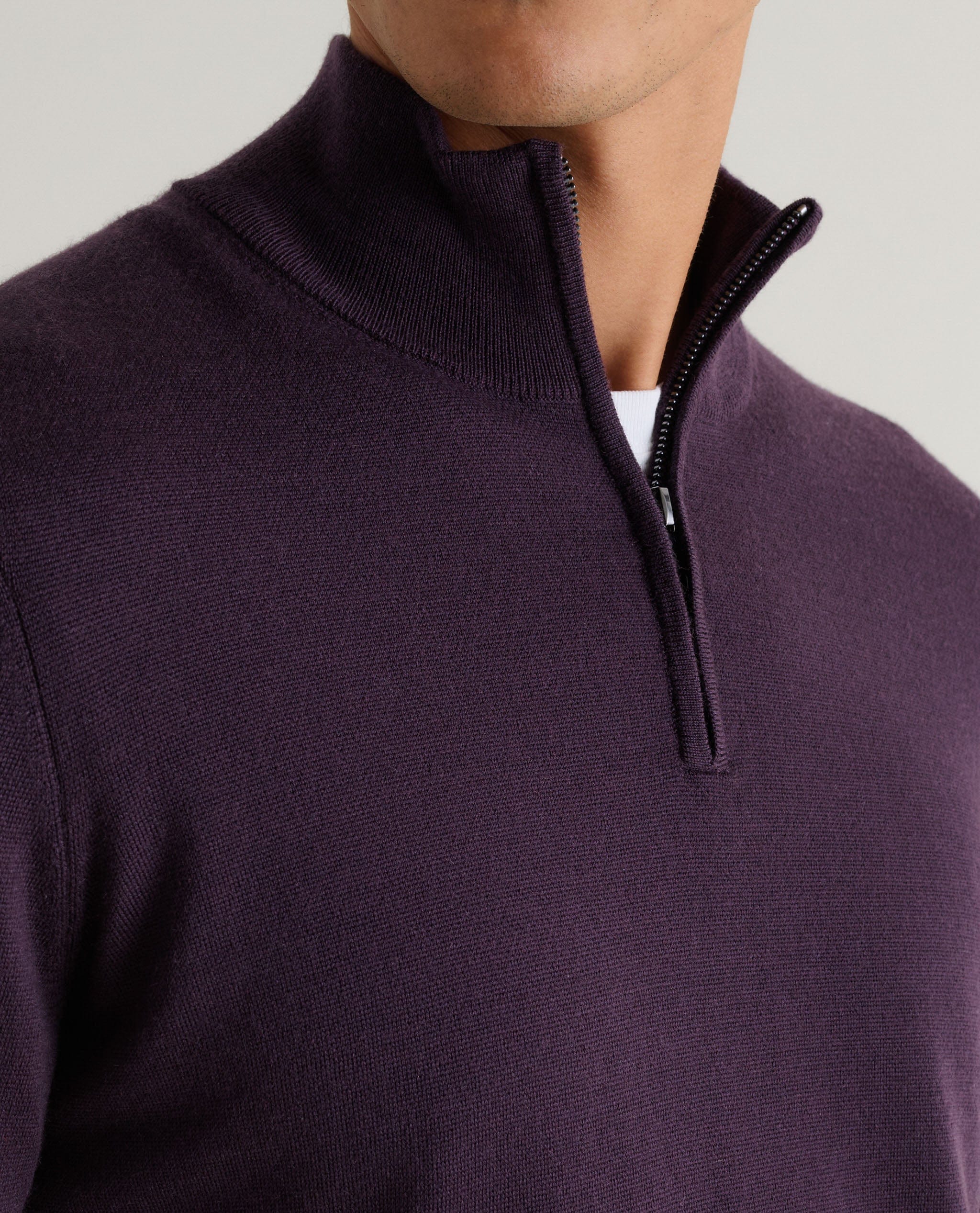 Men's Fine Merino 1/4 Zip Jumper - Image 9