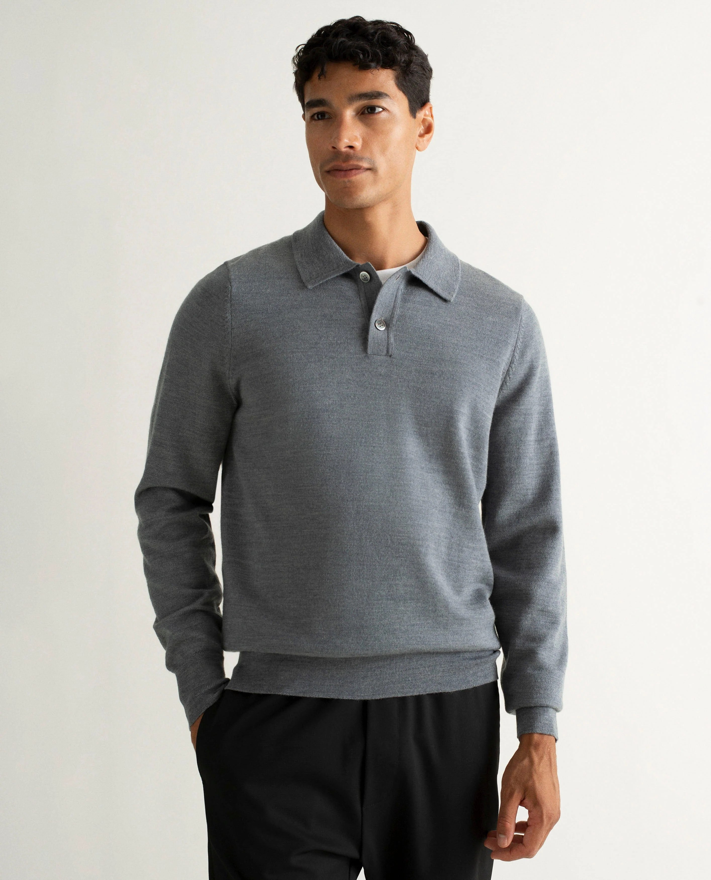 Men's Merino Knitted Polo Jumper - Image 10