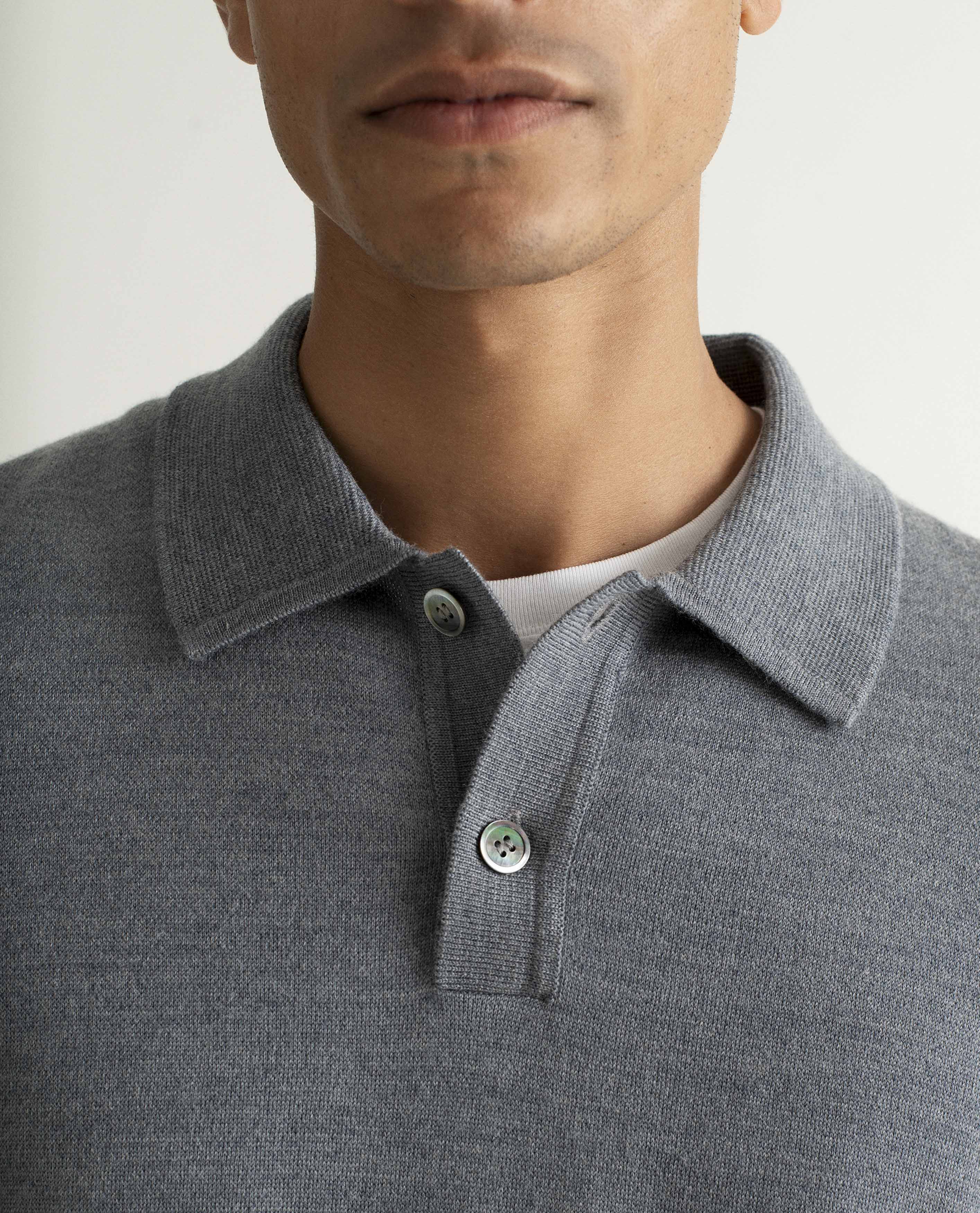 Men's Merino Knitted Polo Jumper - Image 11