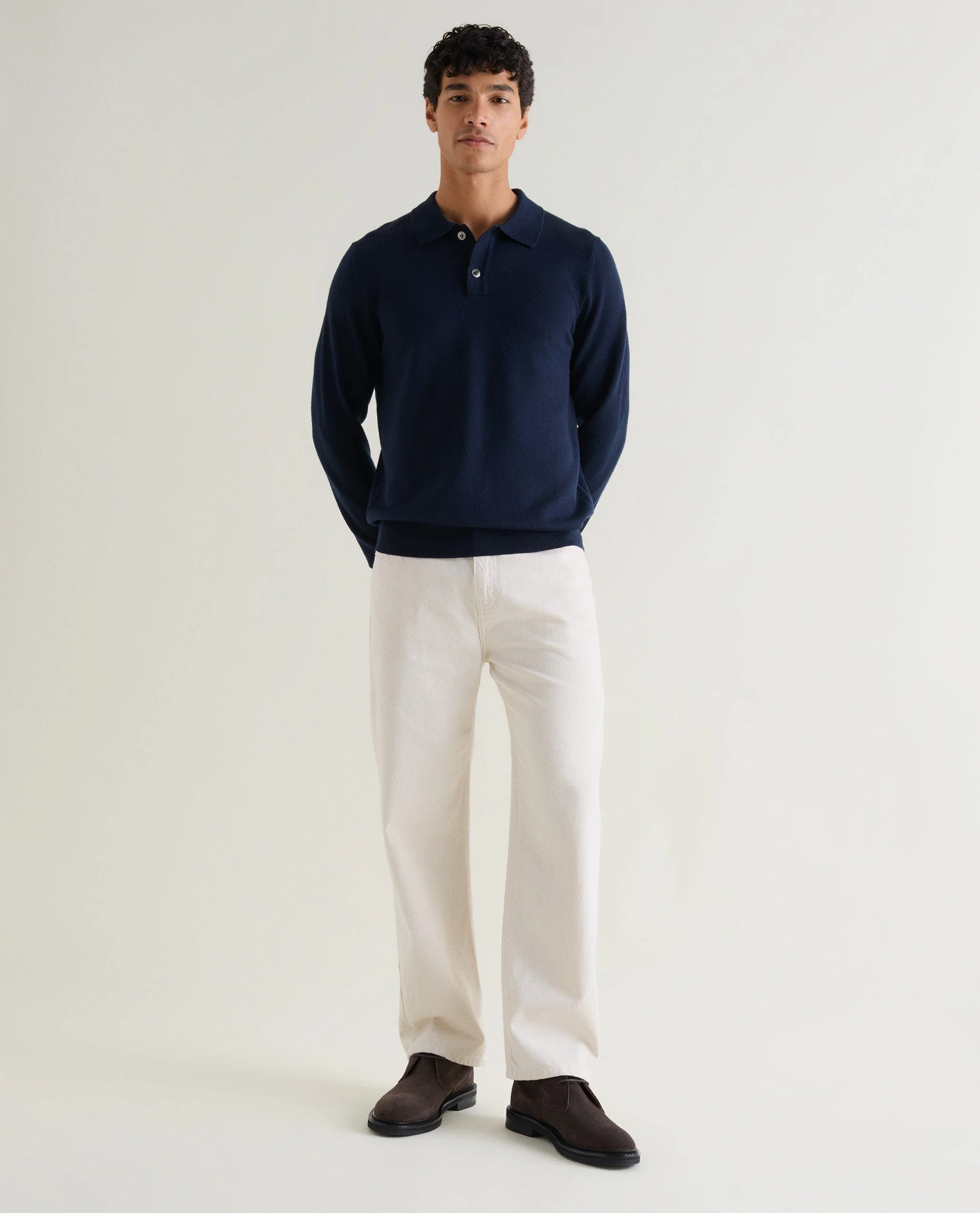 Men's Merino Knitted Polo Jumper - Image 13