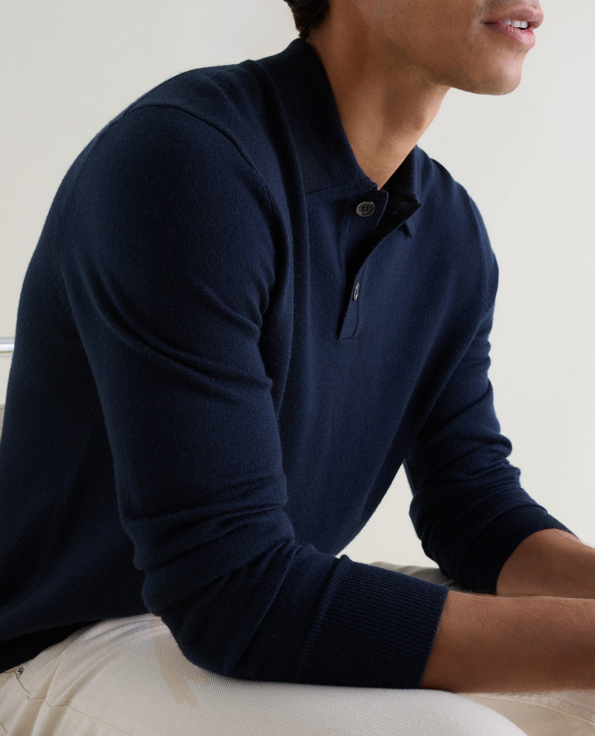 Men's Merino Knitted Polo Jumper - Image 16