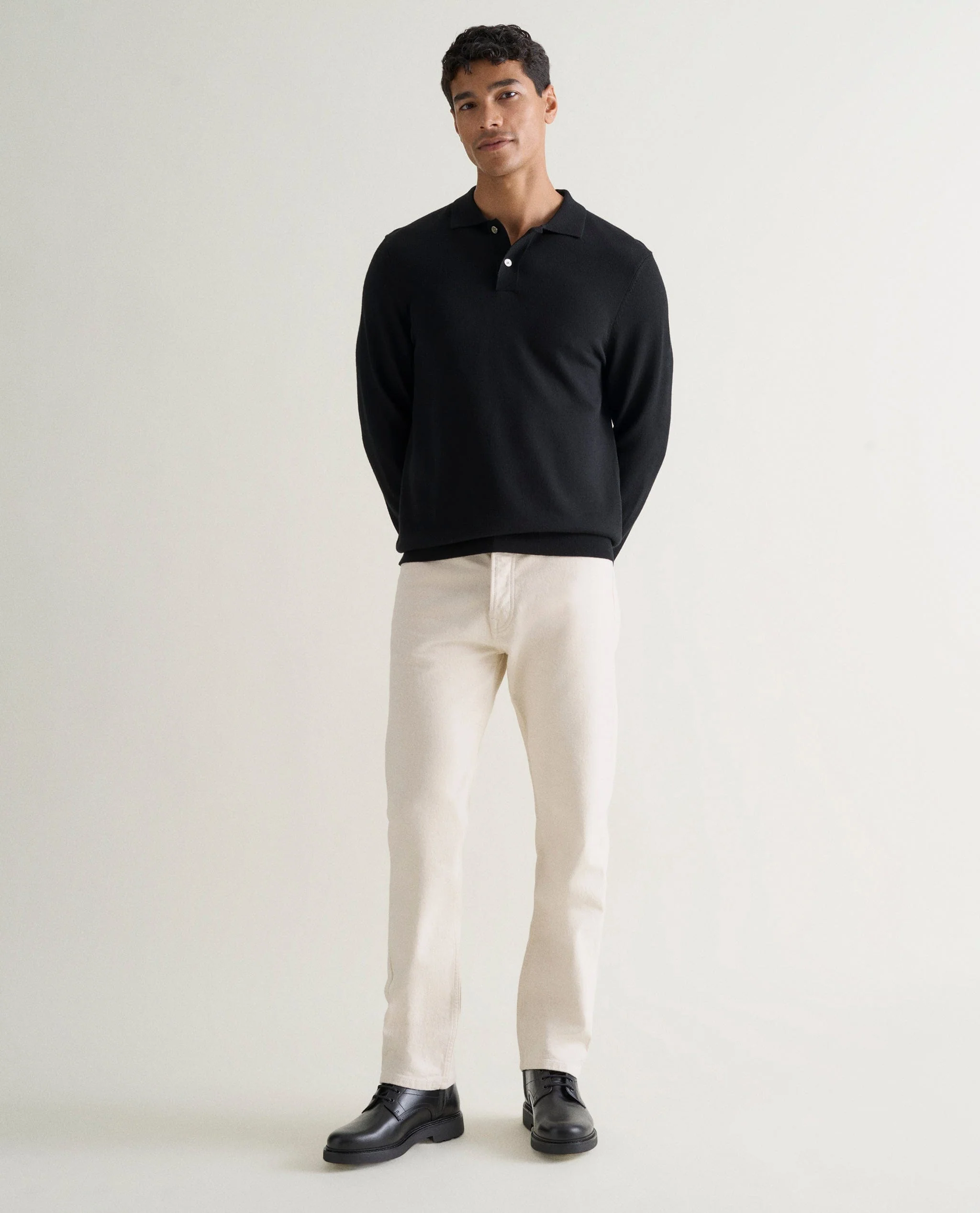 Men's Merino Knitted Polo Jumper - Image 17