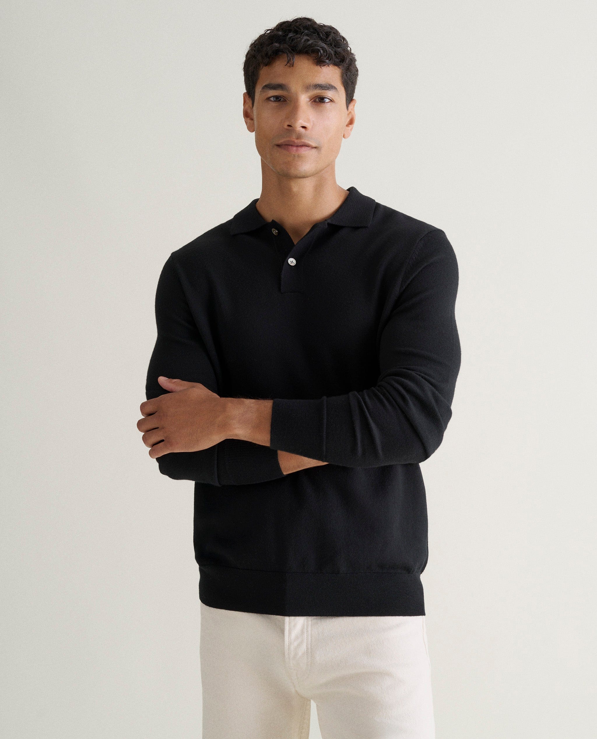 Men's Merino Knitted Polo Jumper - Image 19
