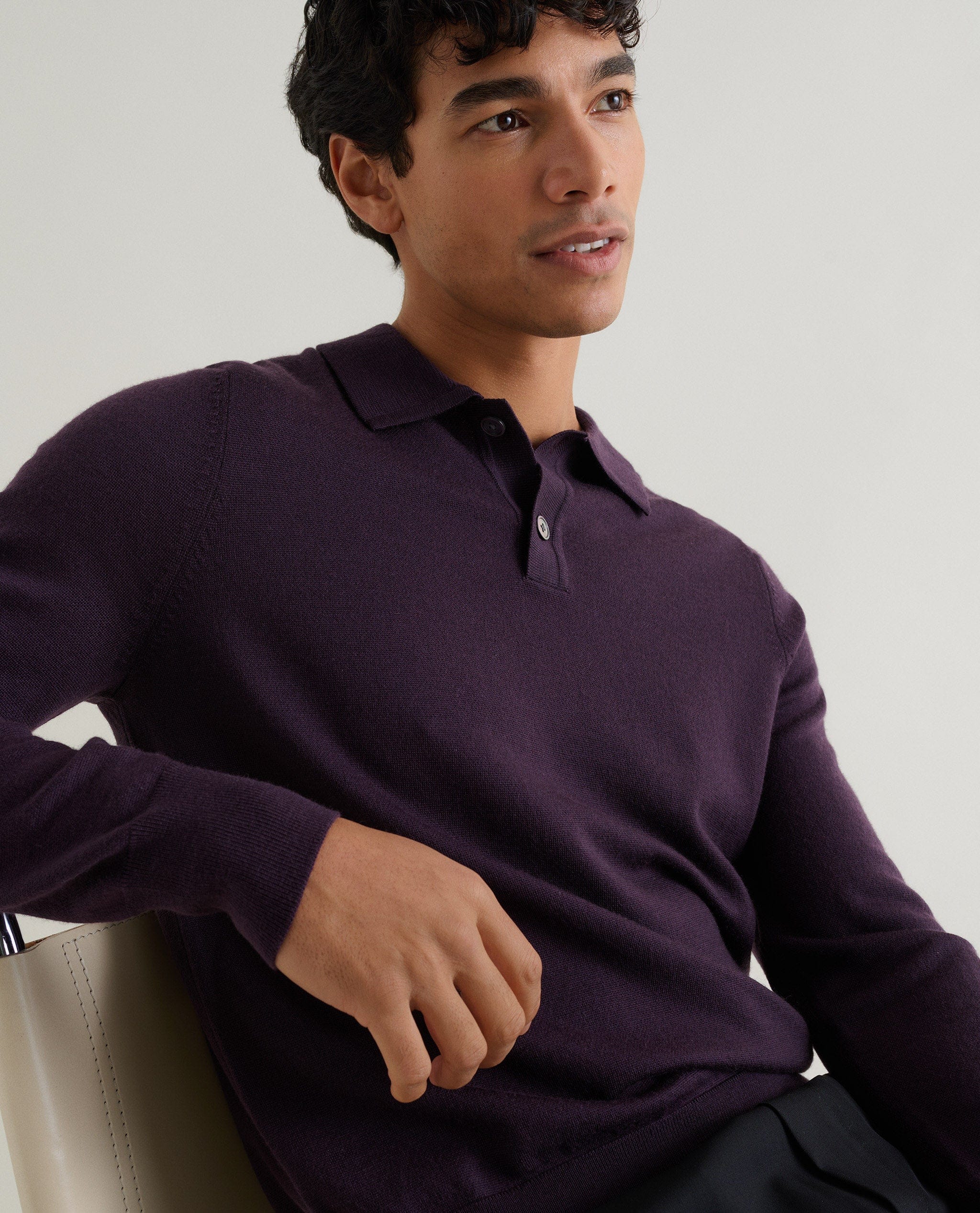 Men's Merino Knitted Polo Jumper - Image 4
