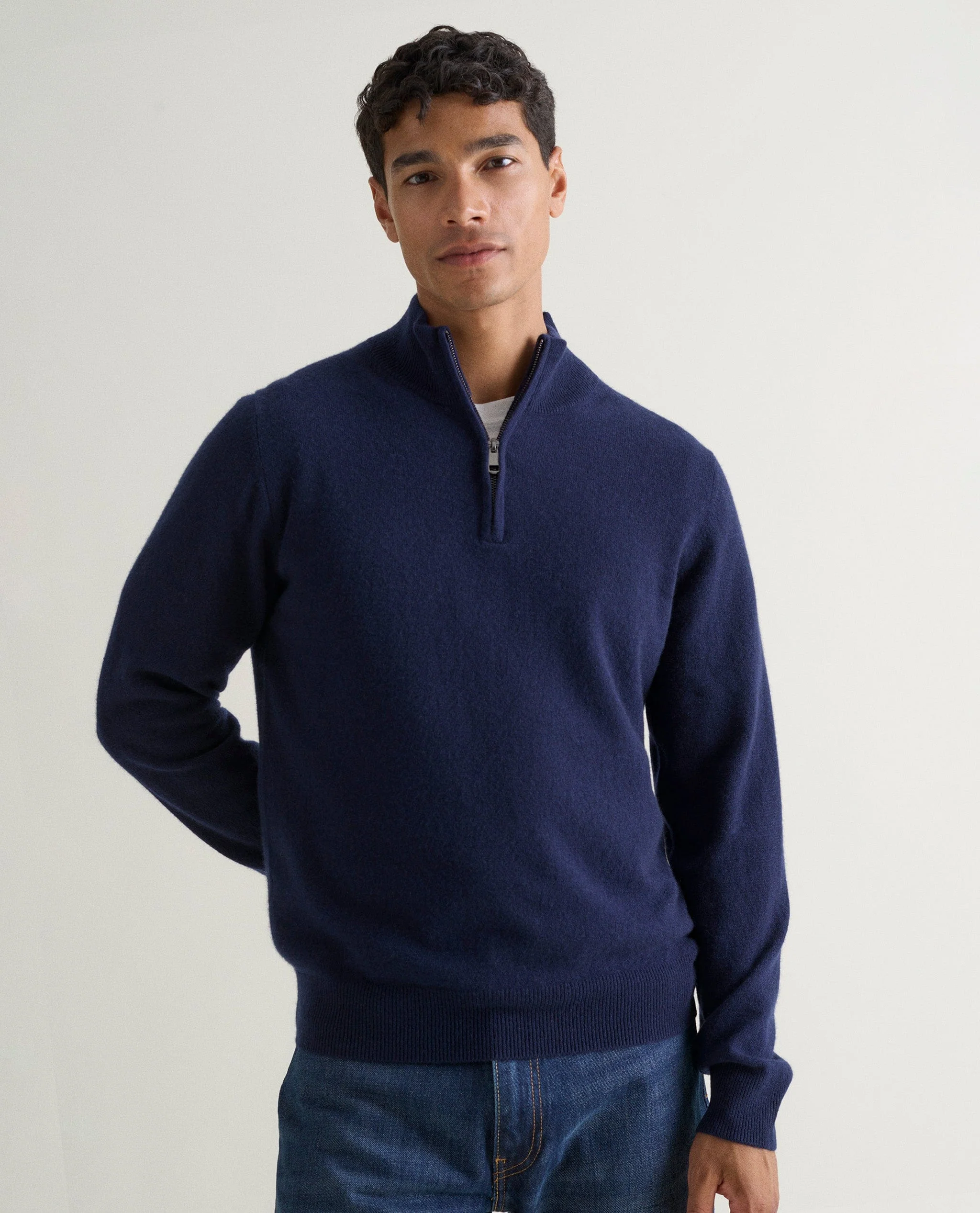Men's Finest Cashmere 1/4 Zip Jumper - Image 10