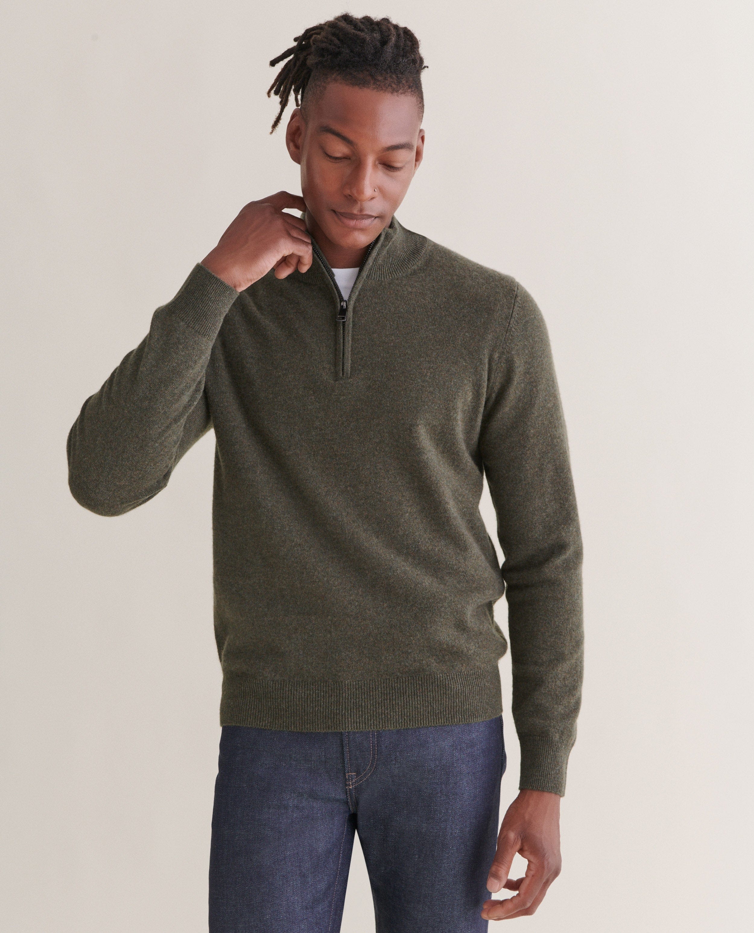 Men's Finest Cashmere 1/4 Zip Jumper - Image 30