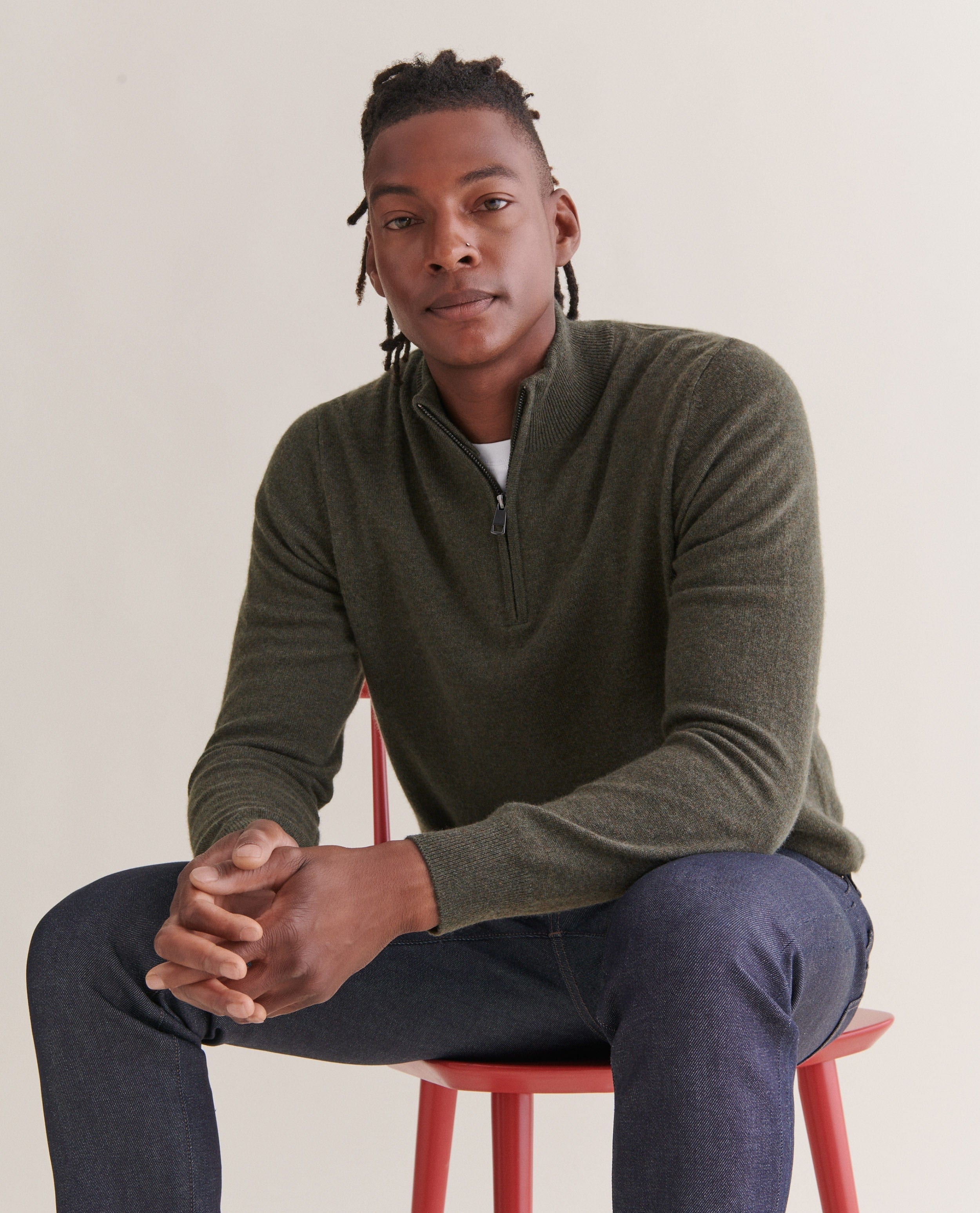 Men's Finest Cashmere 1/4 Zip Jumper - Image 32