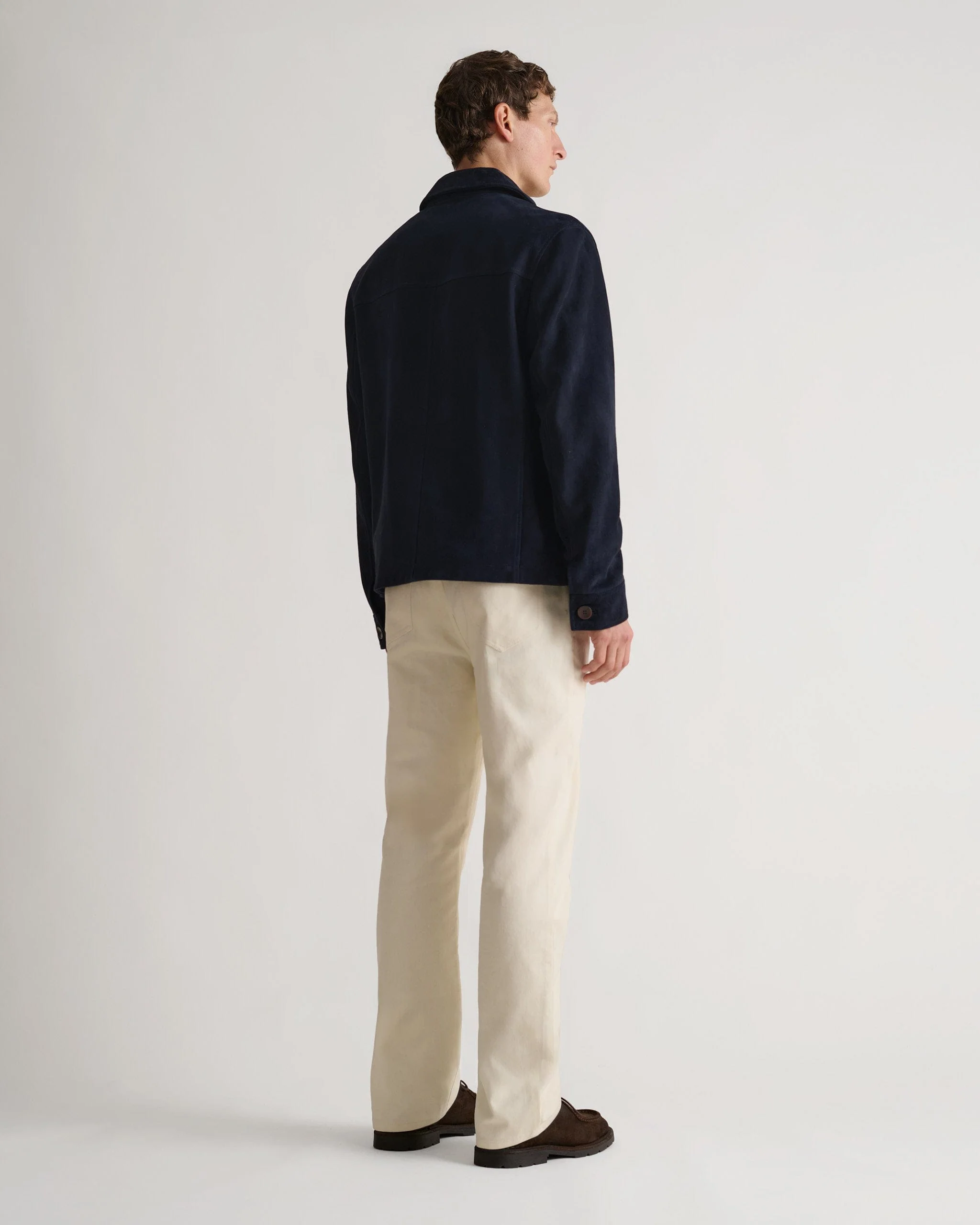Men's Suede Jacket - Indigo - Image 6