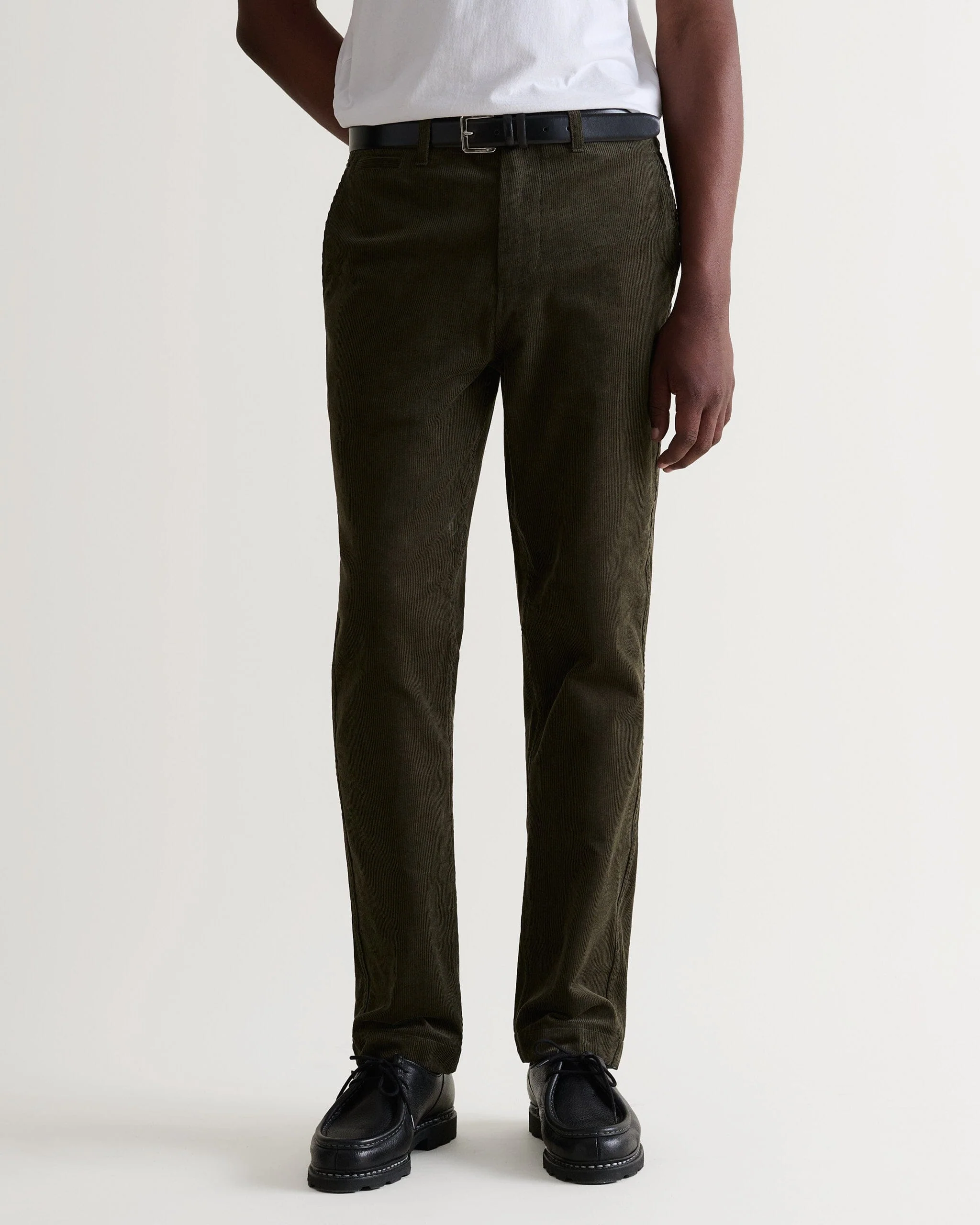 Men's Corduroy Trousers - Military Green - Image 4