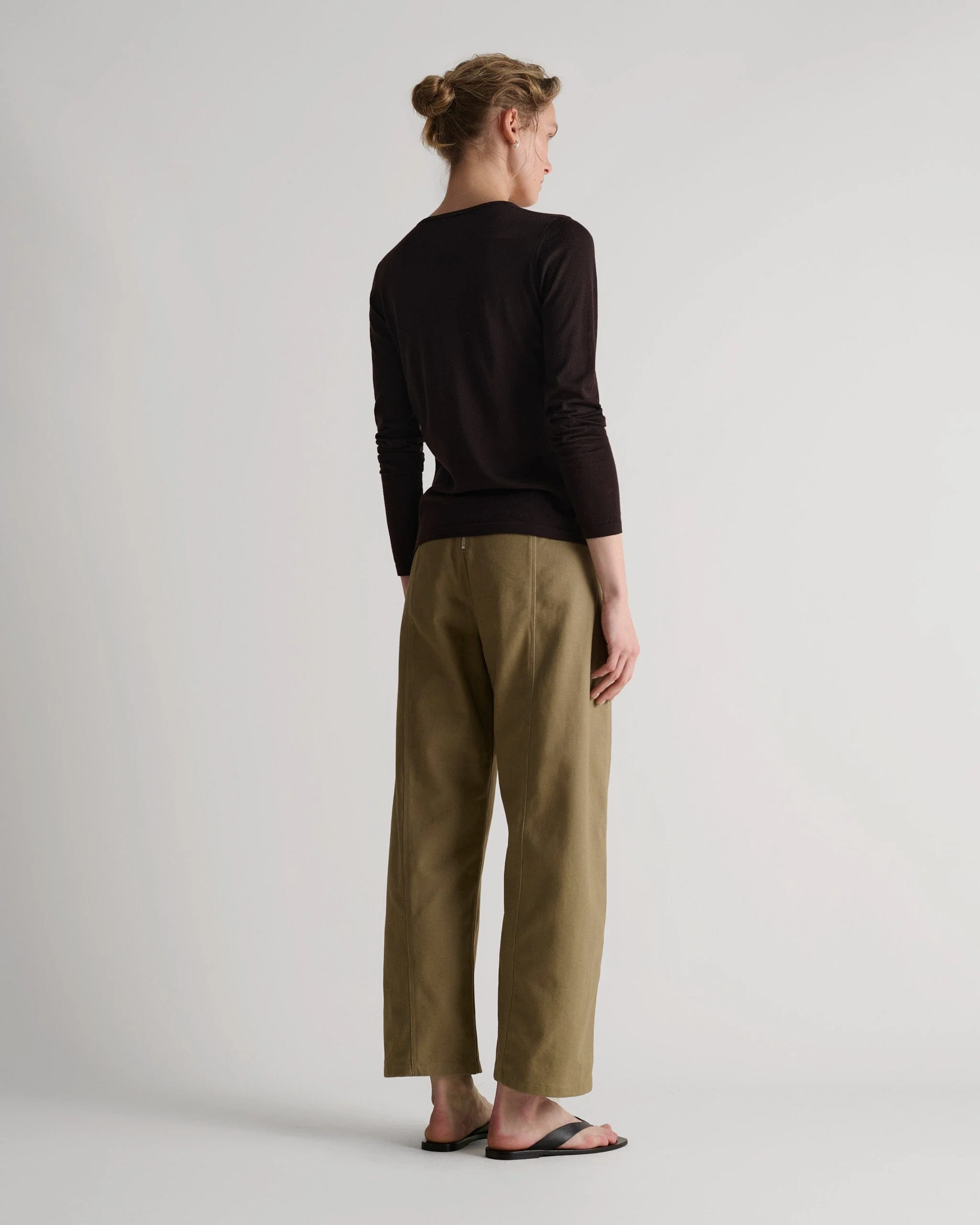 Women's Superfine Merino Button-Front Top - Umber - Image 7