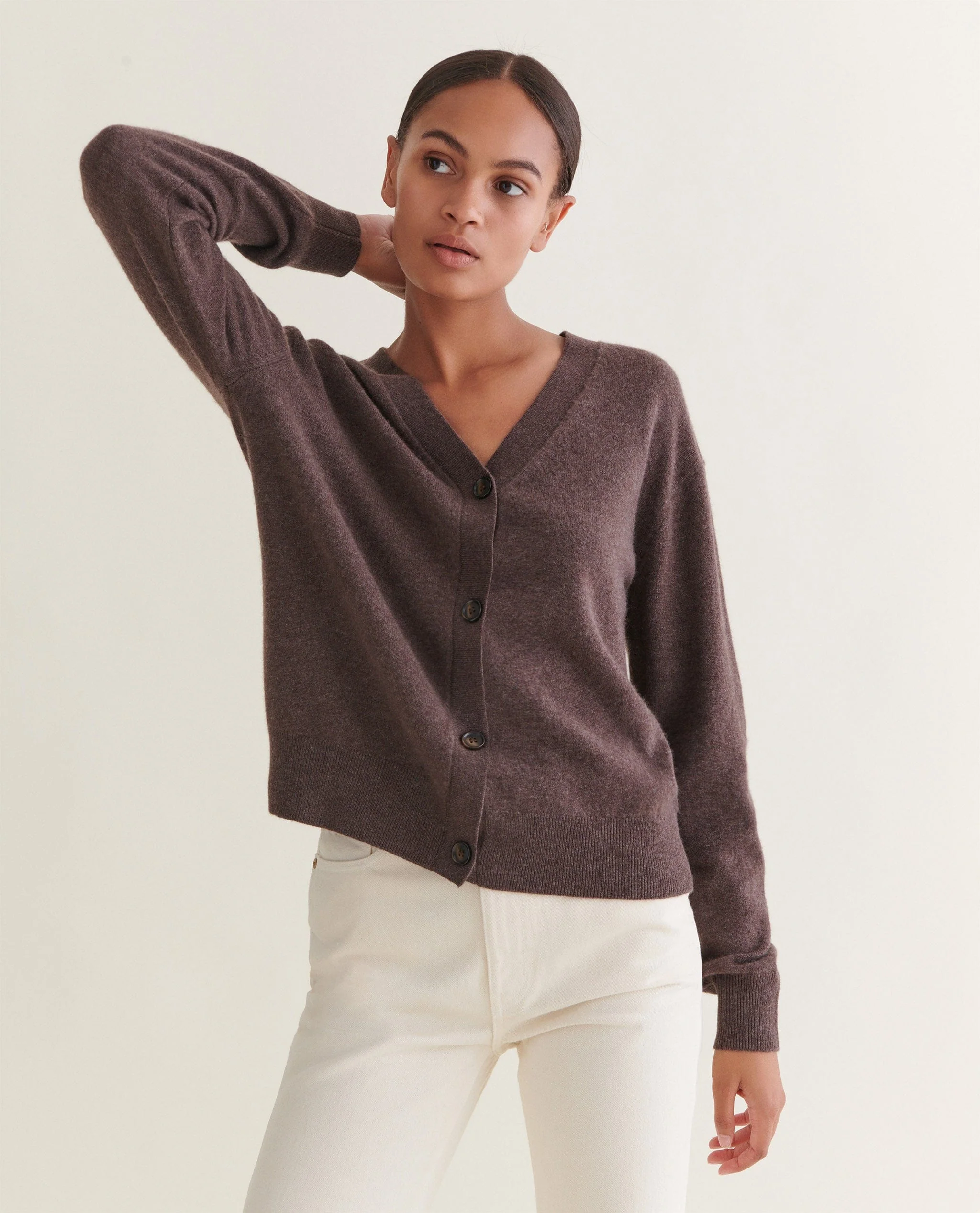 Women's Finest Cashmere Knitted V Neck Cardigan - Image 20