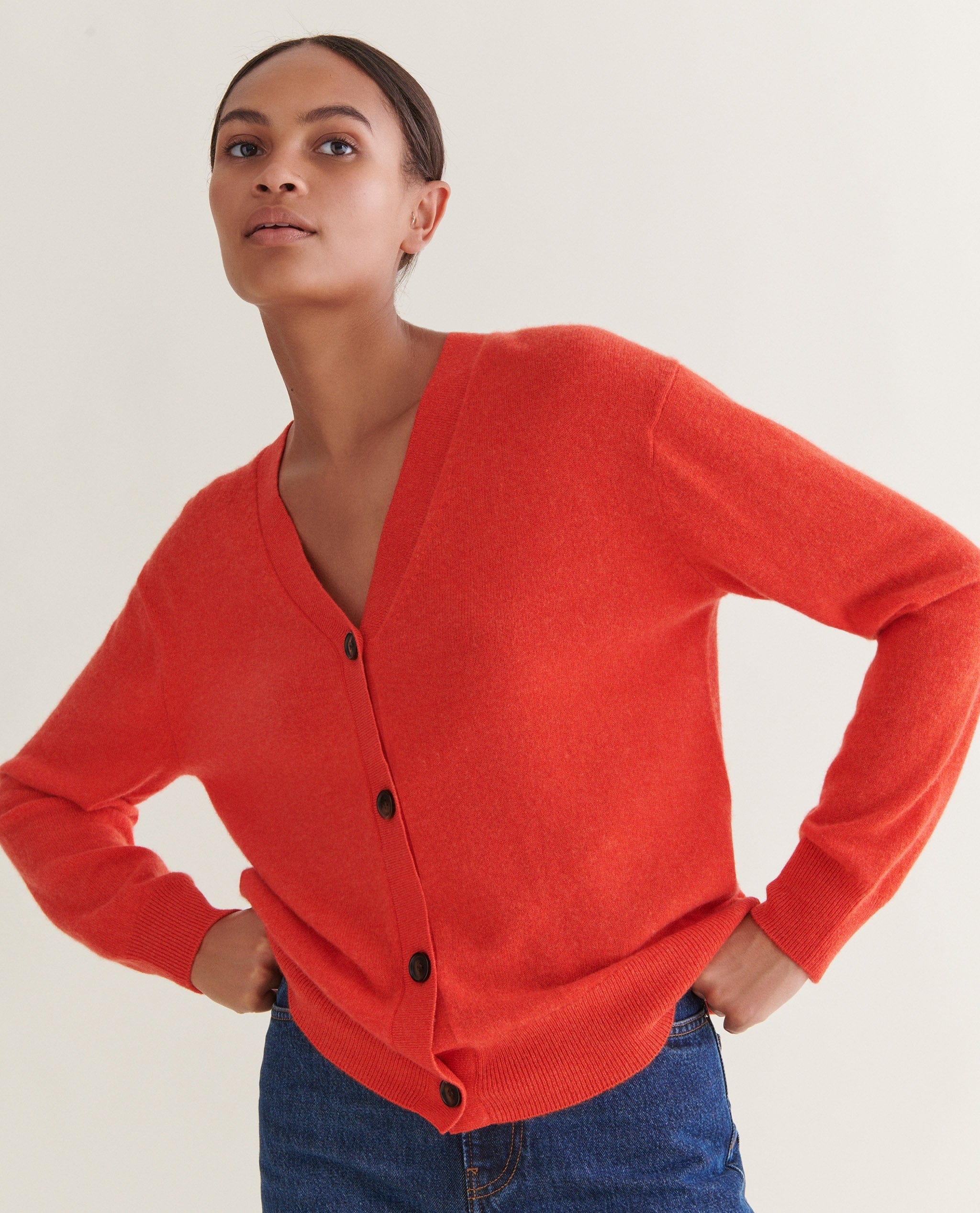 Women's Finest Cashmere Knitted V Neck Cardigan - Image 33