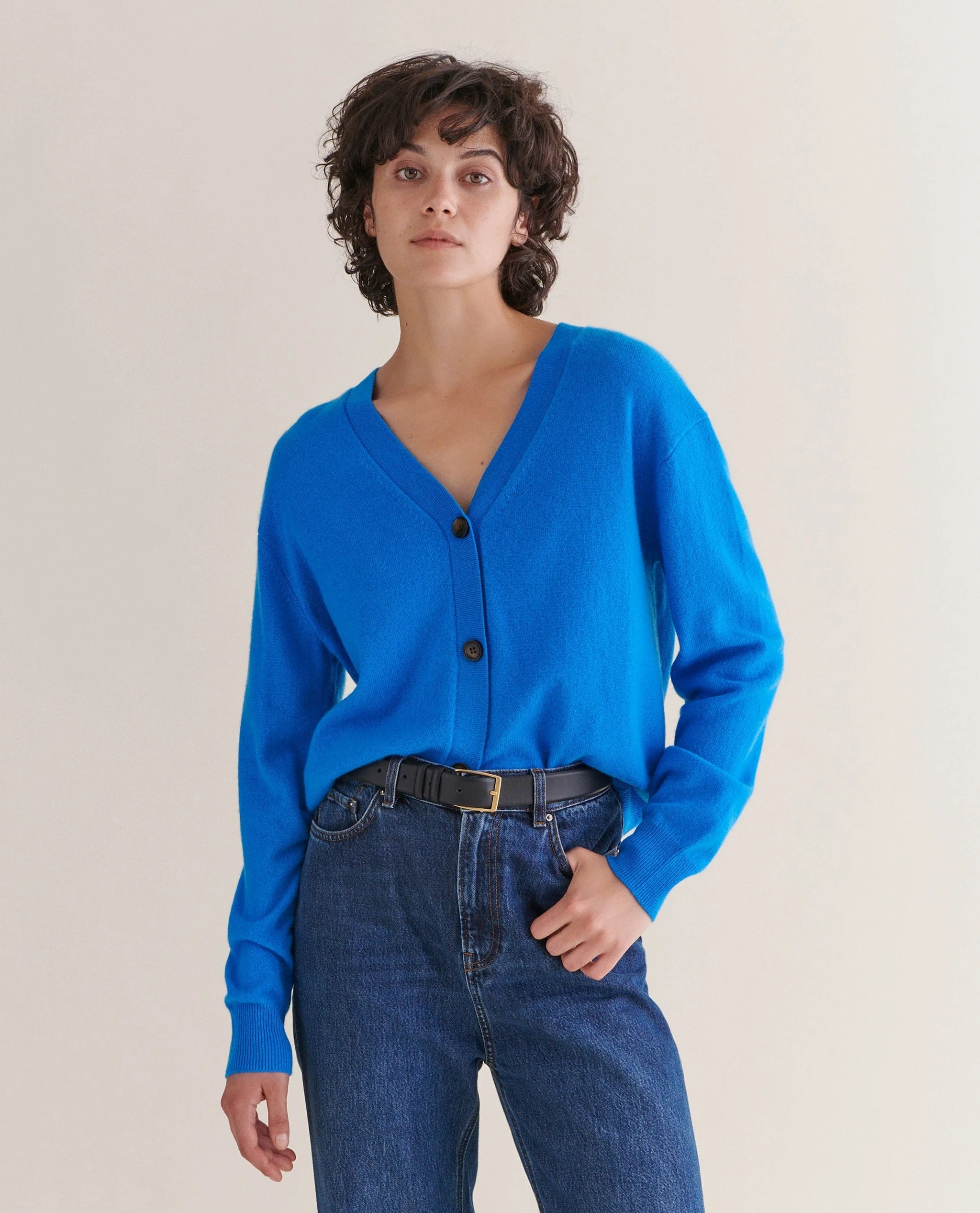 Women's Finest Cashmere Knitted V Neck Cardigan - Image 38