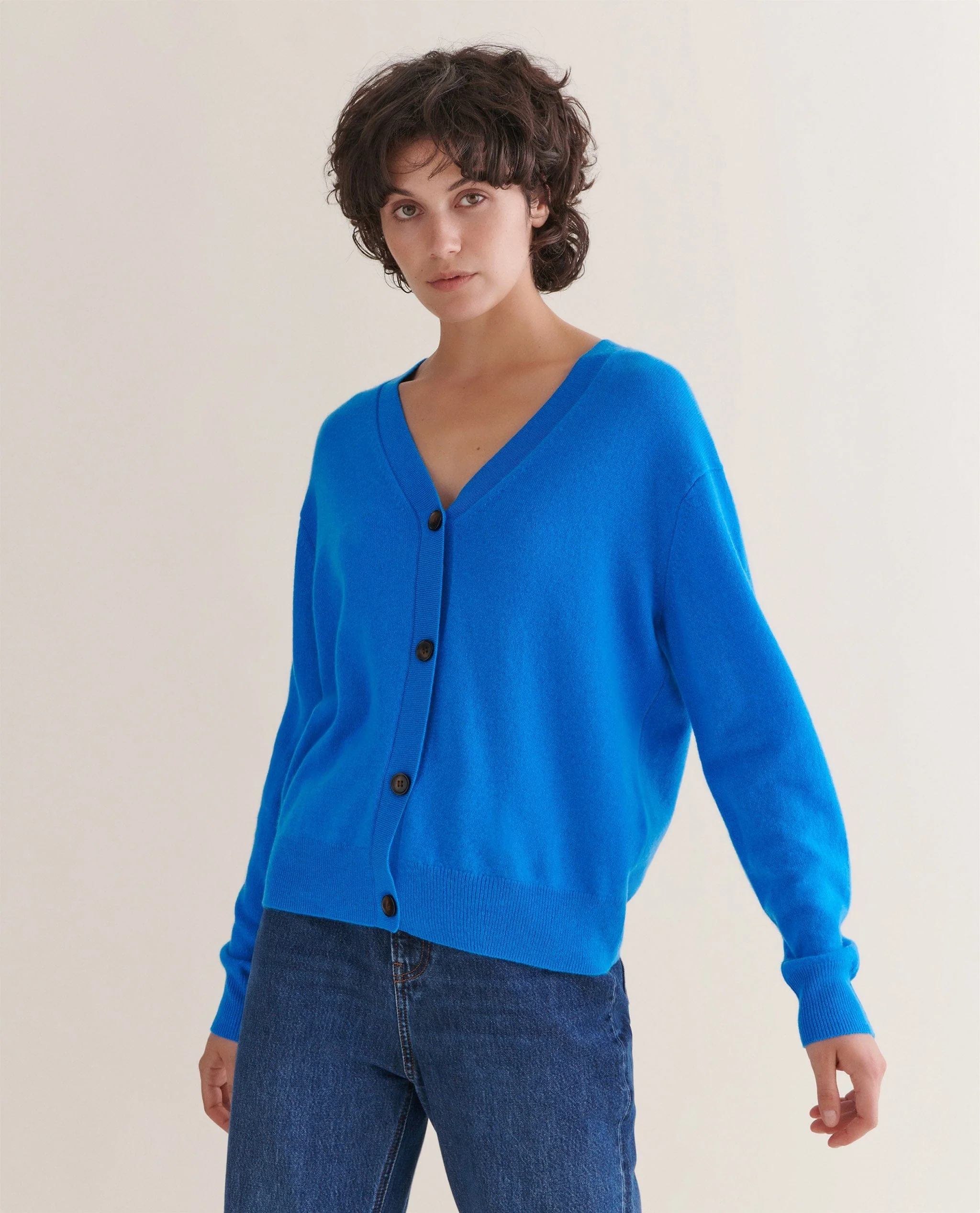 Women's Finest Cashmere Knitted V Neck Cardigan - Image 40