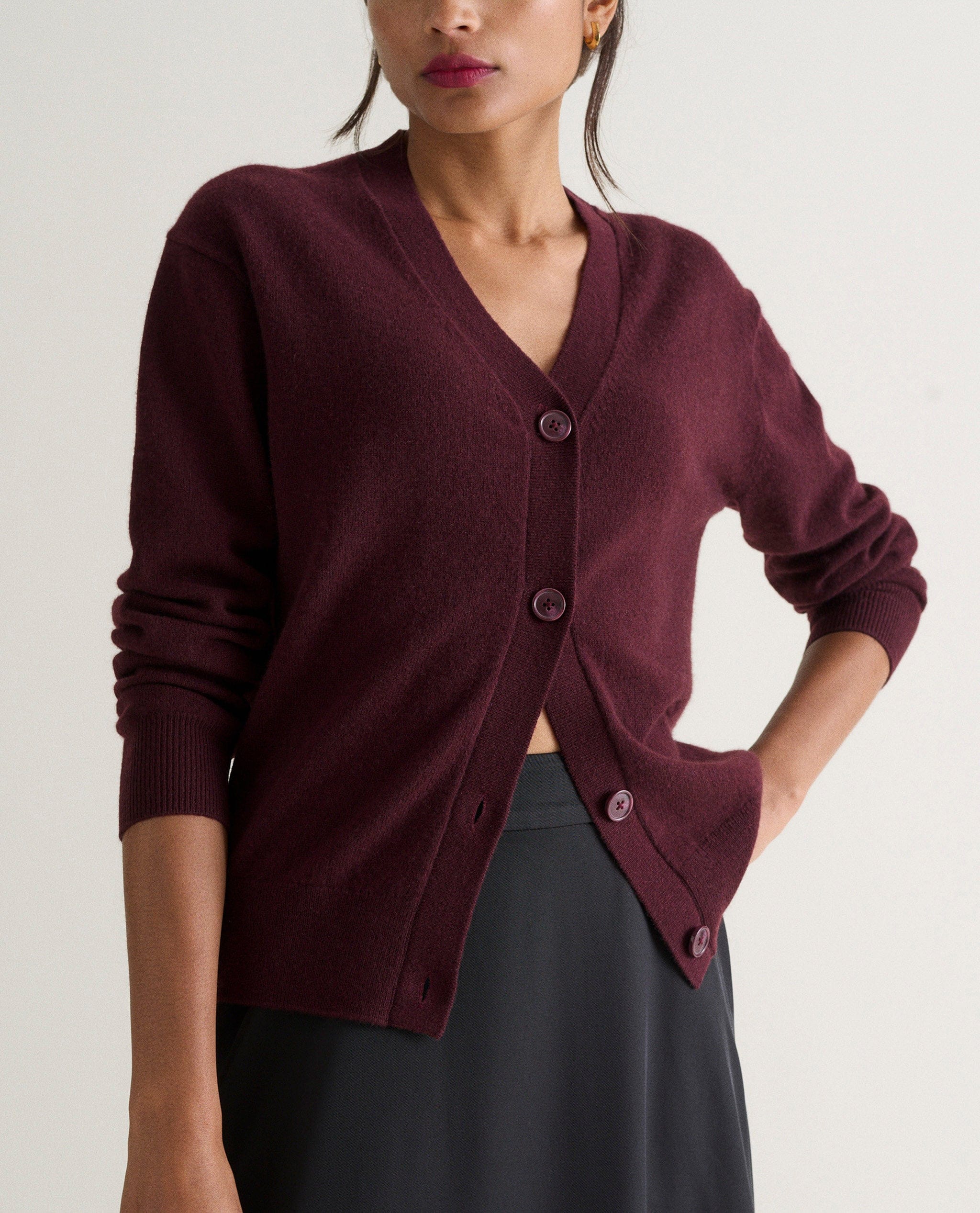 Women's Finest Cashmere Knitted V Neck Cardigan - Image 47