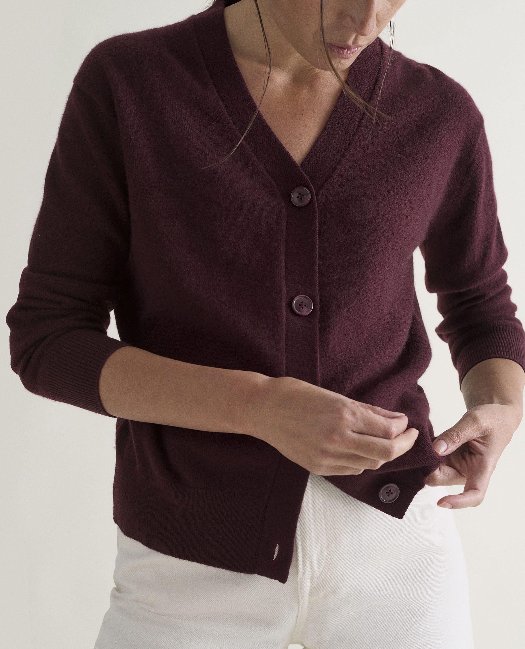 Women's Finest Cashmere Knitted V Neck Cardigan - Image 49