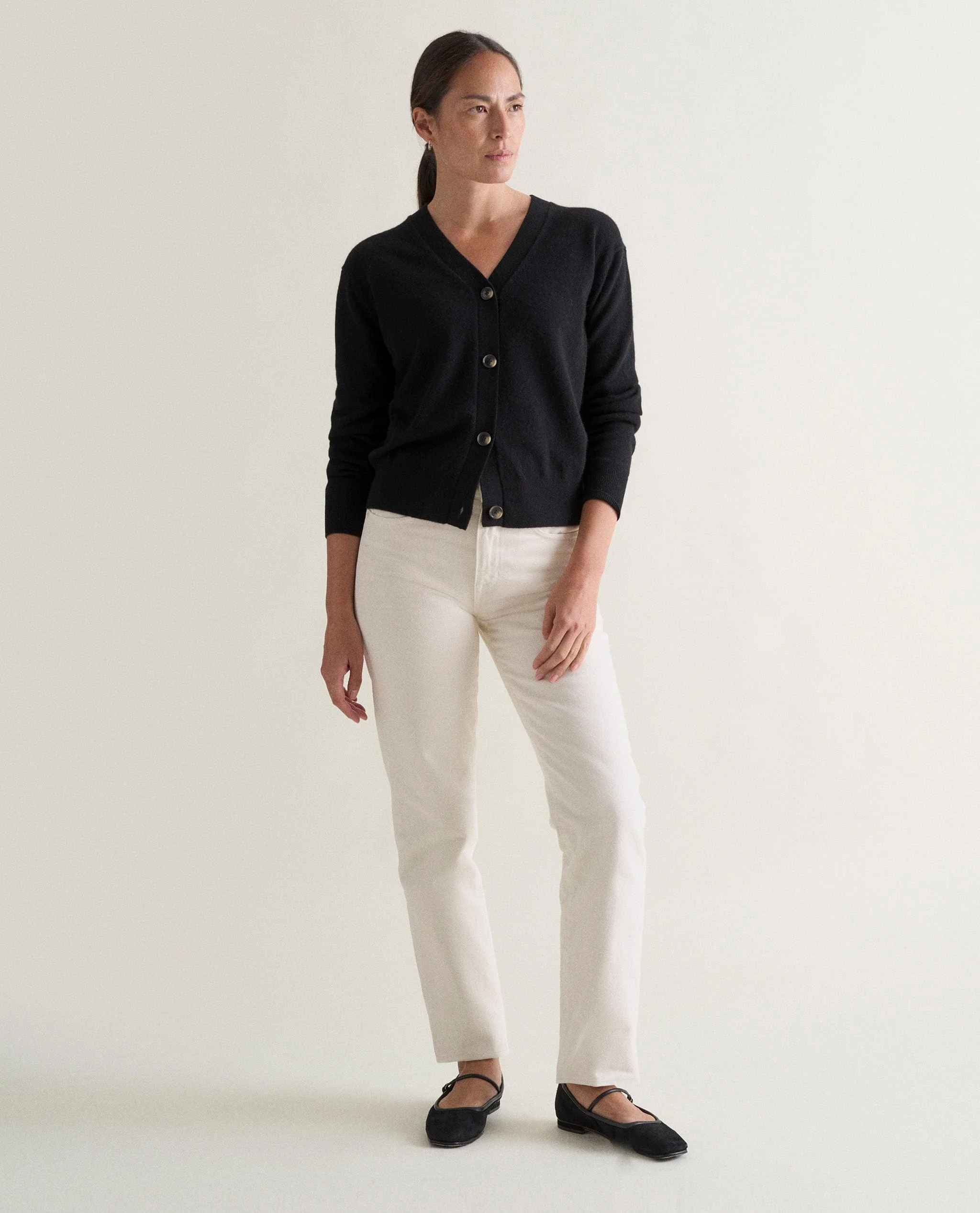 Women's Finest Cashmere Knitted V Neck Cardigan - Image 9