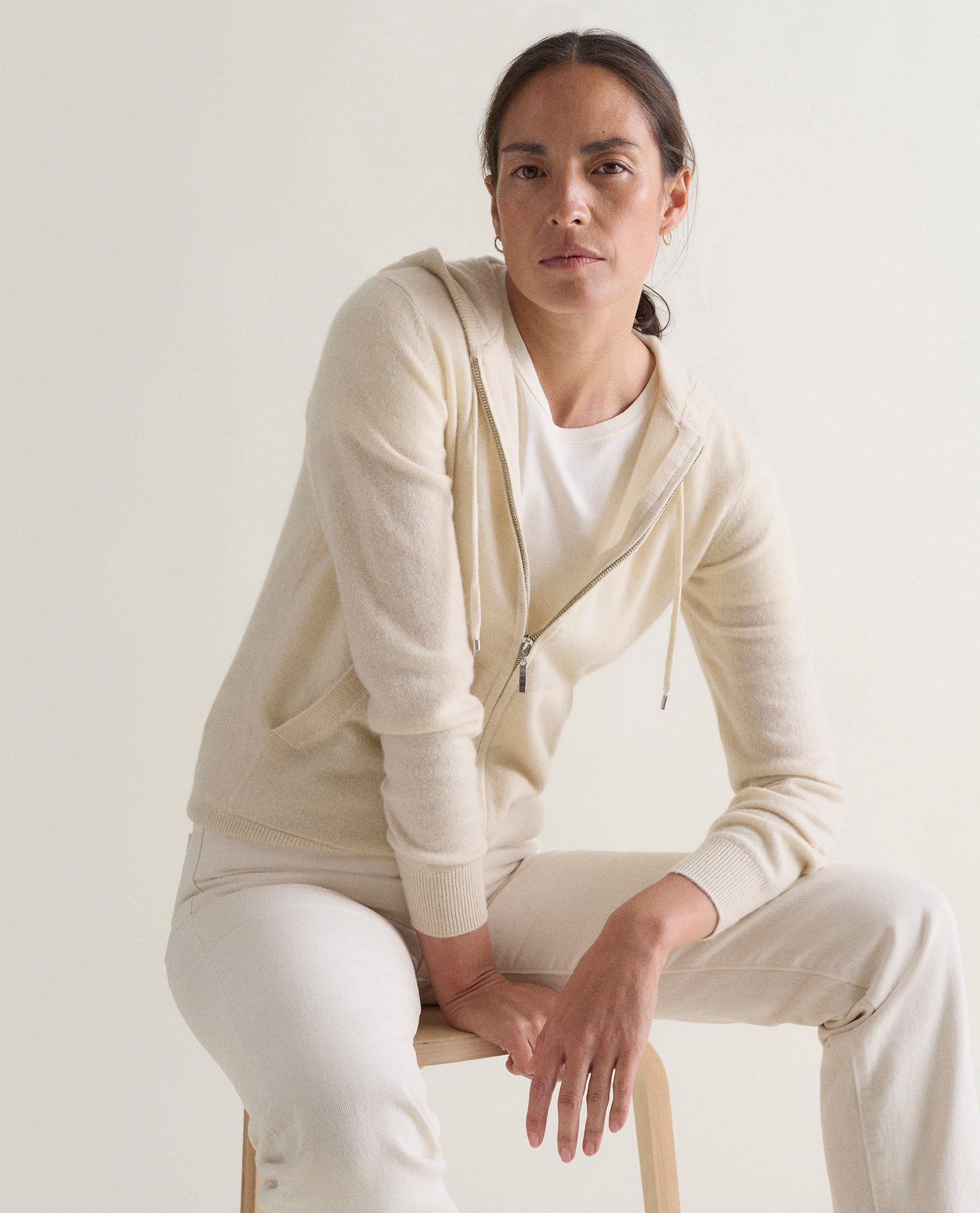 Women's Finest Cashmere Full Zip Hoodie - Image 10