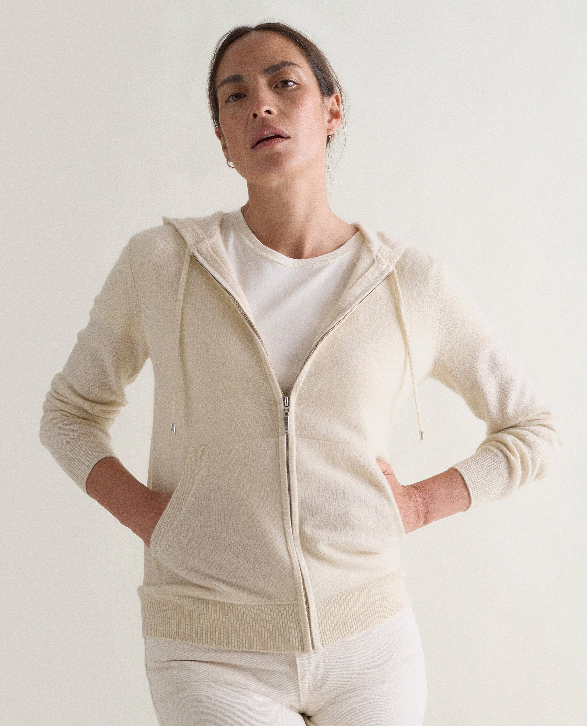 Women's Finest Cashmere Full Zip Hoodie - Image 11